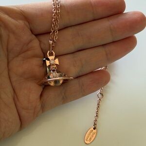 Vivienne Westwood Rose Gold Orb Pendant with Crystal Accents